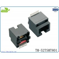 東莞市**定制RJ45連接器SMT貼片式耐高溫 灰色PCB 雙聯電話插座